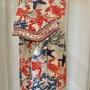 Nautical Crab Pattern Scarf